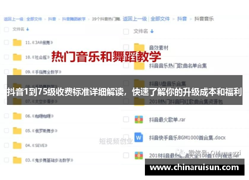 抖音1到75级收费标准详细解读，快速了解你的升级成本和福利