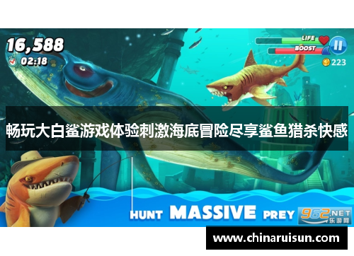畅玩大白鲨游戏体验刺激海底冒险尽享鲨鱼猎杀快感